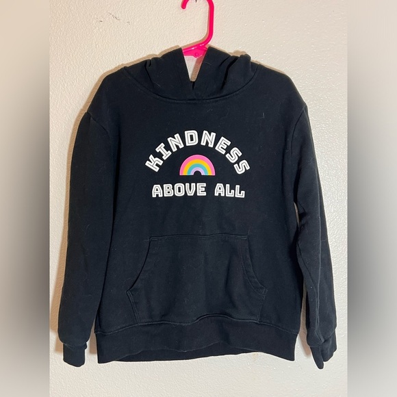 Girls’ Sweatshirt & Hoodie Bundle-Hanes Peace Sign/Cat & Jack Kindness(Size 7/8) - Picture 6 of 8